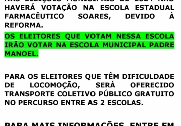 MUDANÇA LOCAIS DE VOTAÇÃO